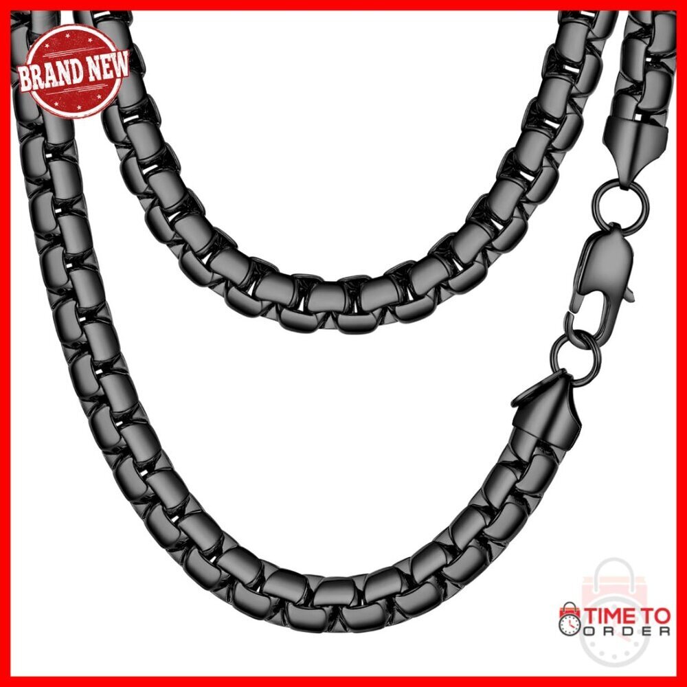 Stainless Steel Flat Link Chain Necklace Men's 2mm-8mm 14-30in Hypoallergenic